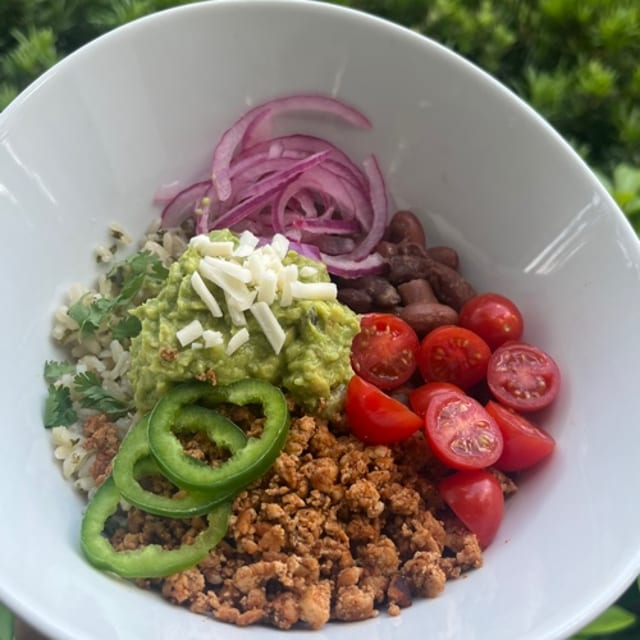 Tofu Beef Mexican Bowl.