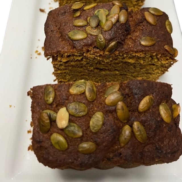 Slice Pumpkin Bread.
